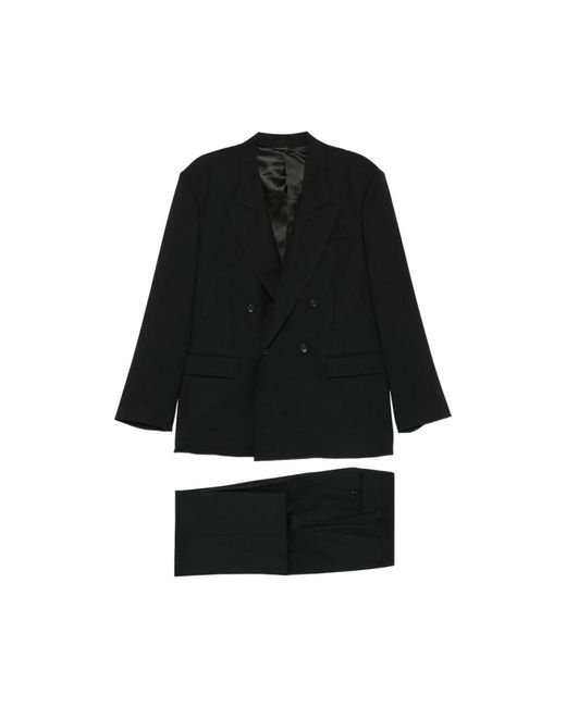 Reveres 1949 Kostuums ,Zwart ,Wol Double-Breasted Suit in het Black voor heren