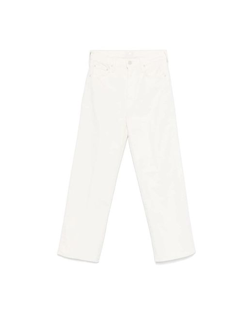 Mother White Straight Fit Jeans