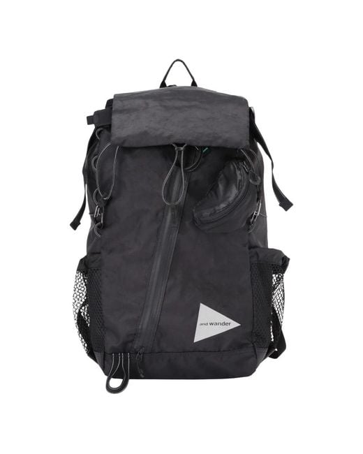 And Wander Black Backpacks for men