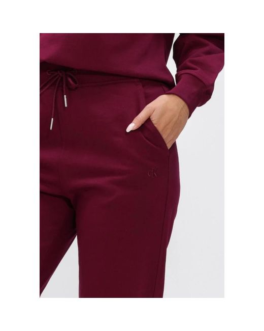 Calvin Klein Broeken ,Rood ,Katoen Archive Logo French Terry Slim J Trainingsbroeken in het Red