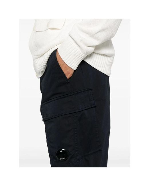 C P Company Blauwe Broek Met Verborgen Sluiting in het Blue voor heren