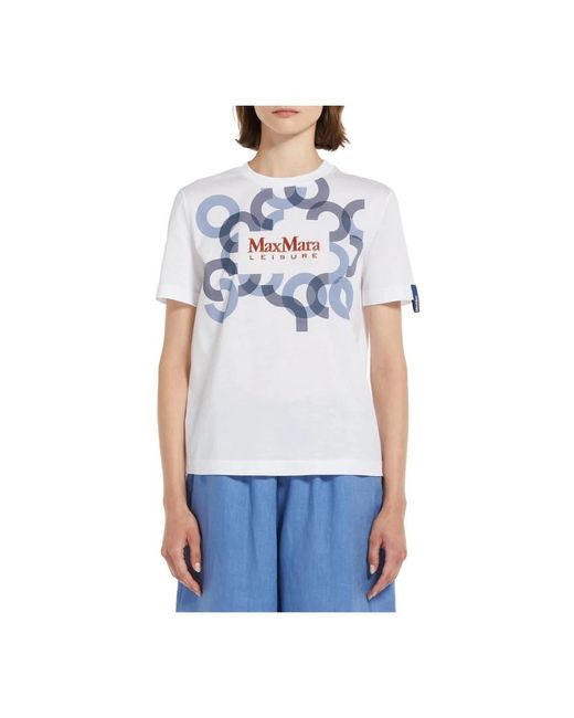 Max Mara Blue Obliqua kurzarm jersey t-shirt