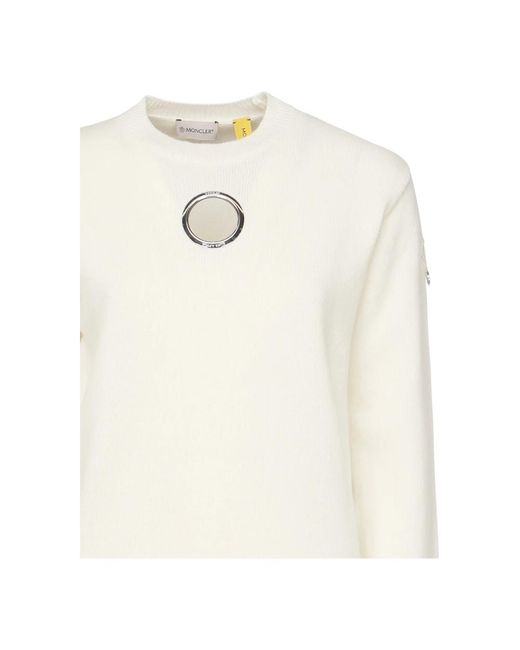 Moncler Round-Neck Knitwear in het White