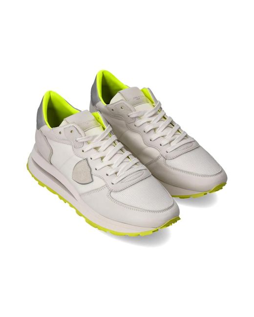 Philippe Model Schoenen ,Grijs ,Katoen Sneakers Tropez Haute Running in het White voor heren