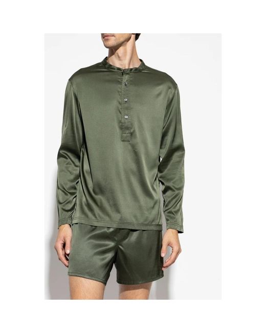 Tom Ford Nachtkleding ,Groen ,Satijn Pyjamashirt in het Green voor heren