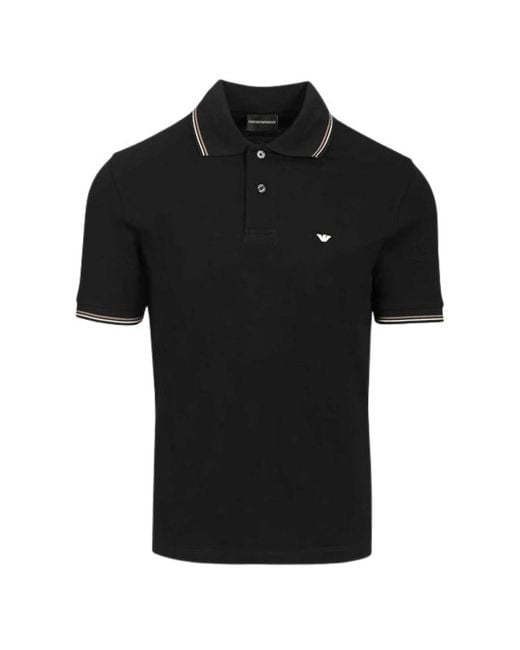 Emporio Armani Black Polo Shirts for men