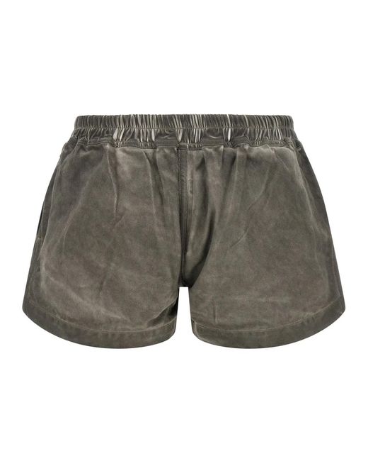 Rick Owens Gray Denim Shorts