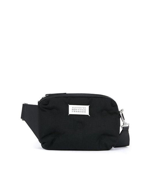 Bum bag nera con logo patch di Maison Margiela in Black da Uomo