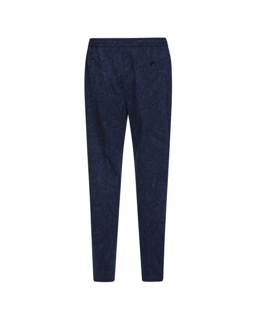 Etro Blue Slim-Fit Trousers for men
