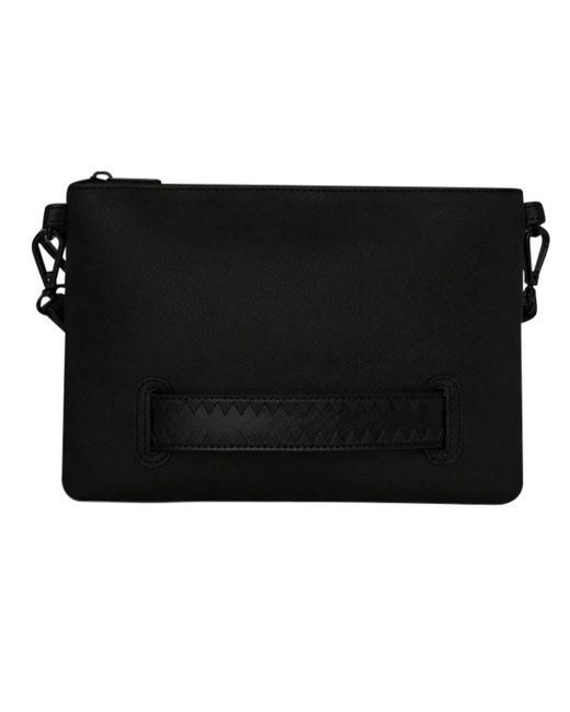 Sprayground Black Eco-Leder Crossbody Clutch Tasche