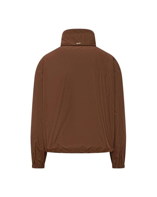 Herno Jassen ,Bruin ,Polyester Techno Taffeta Short Jacket in het Brown