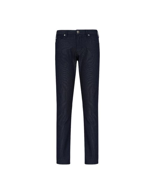 Armani Slim-Fit Baumwollmischung Armure Hose in Blue für Herren