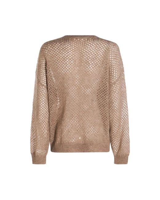 Brunello Cucinelli Round-Neck Knitwear in het Brown
