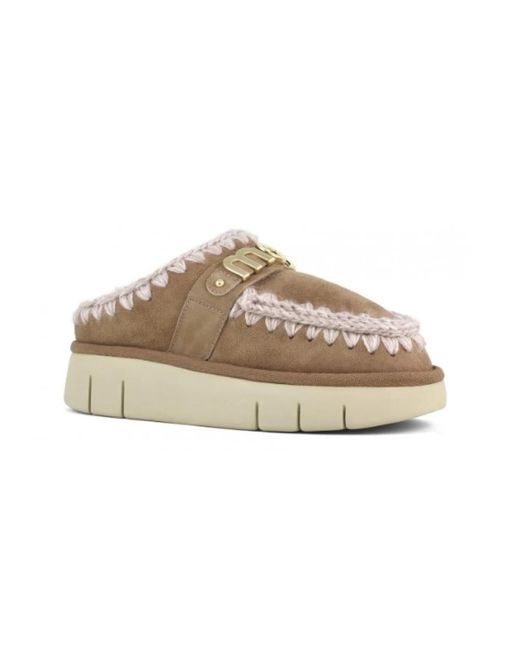 Mou Schoenen ,Bruin ,Wol Bounce Clog in het Brown