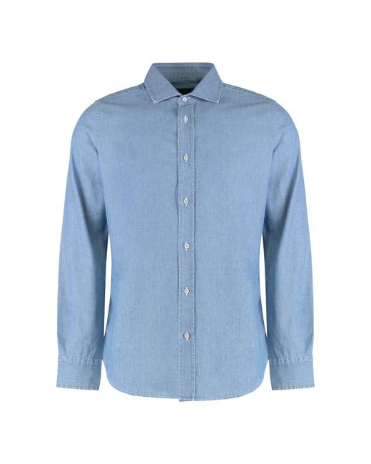 Moorer Blue Casual Shirts for men