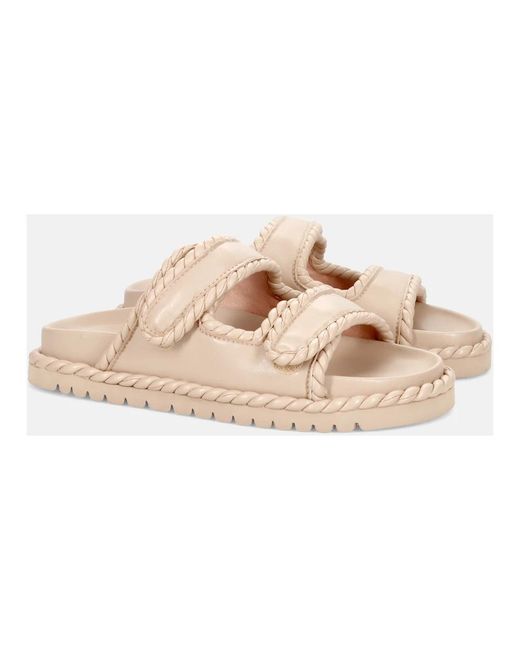 Bibi Lou Schoenen ,Bruin ,Leer Comfortabele Platte Sandalen Van Eco-Leer in het Pink