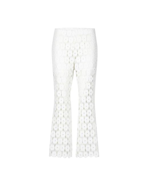 Erika Cavallini Semi Couture Wide Trousers in het White