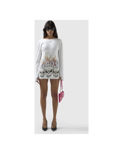 Gcds White Long Sleeve T-Shirts