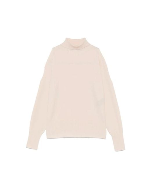 D.exterior Truien & Vesten ,Wol Roomwit Gebreide Turtleneck Sweater in het Natural
