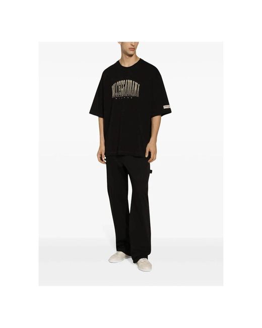 Dolce & Gabbana Schwarze Lockere T-Shirts Und Polos in Black für Herren