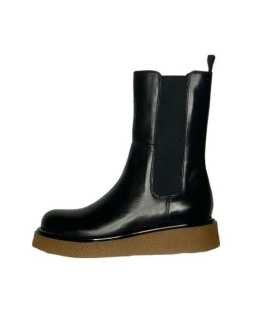 Silvian Heach Black Leder stiefeletten