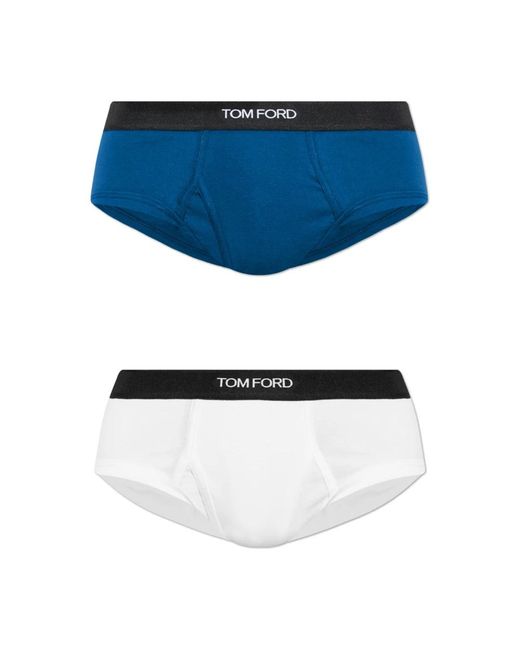 Tom Ford Twee-Pack Slips Met Logoband in het Blue voor heren