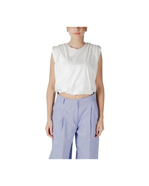 Jacqueline De Yong Blue Sleeveless Tops