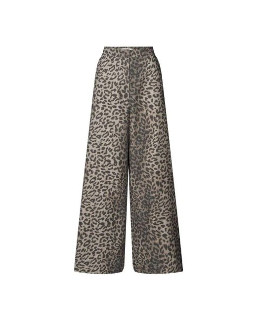 Rabens Saloner Gray Leopardenmuster weite hosen