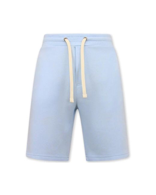 Local Fanatic Blue Long Shorts for men