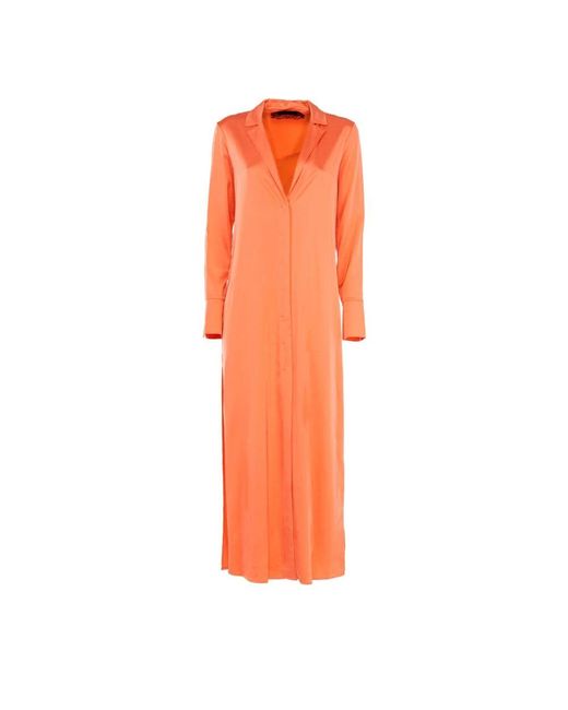 Patrizia Pepe Orange Kleid mit langen ärmeln