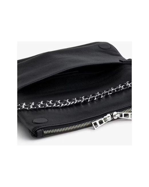 Zadig & Voltaire Black Ikonic rock clutch tasche in schwarz