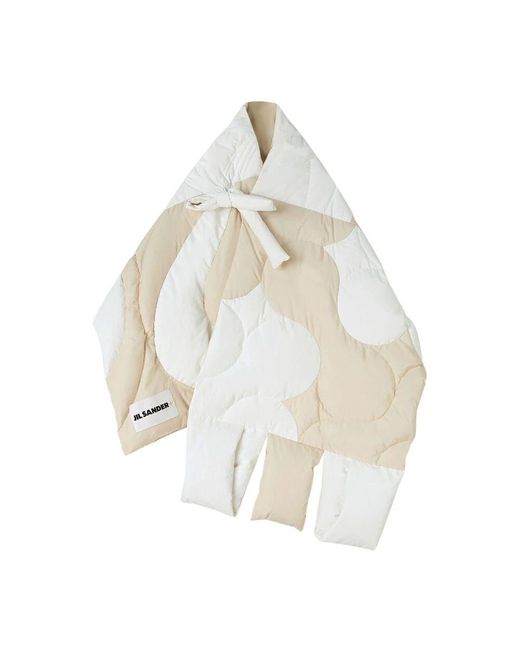Jil Sander White R schal mit gemischtem muster
