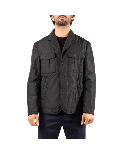 DSquared² Jassen ,Zwart ,Polyester Jas Met Knopen En Klepzakken in het Black voor heren