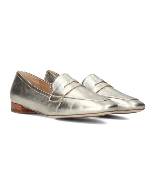 Peter Kaiser White Goldene Loafers, Eleganter Stil