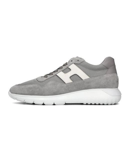 Hogan Interactive3 Leder Low Top Sneakers in Gray für Herren