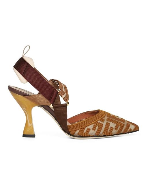 Fendi Brown Colibrì Slingbacks