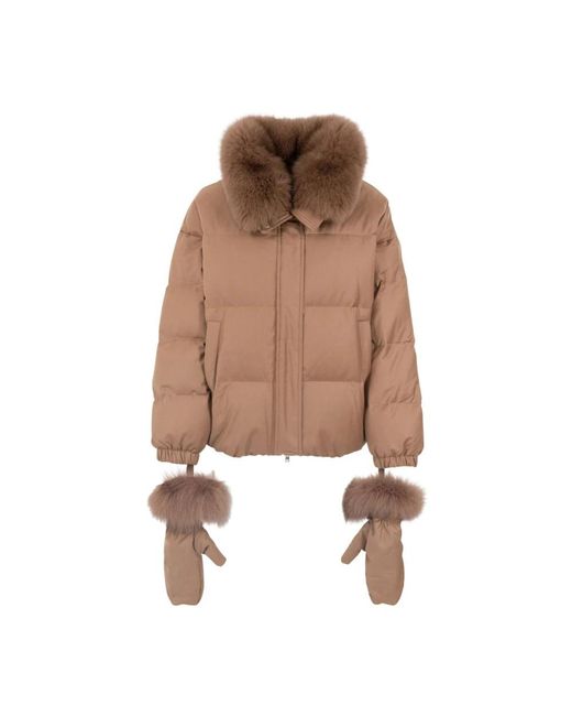 Yves Salomon Brown Down Jackets