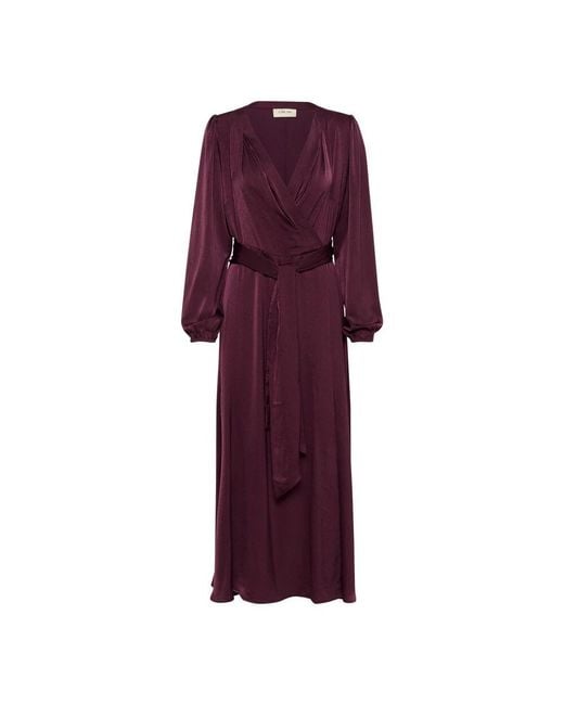 Cream Purple Elegantes wickelkleid