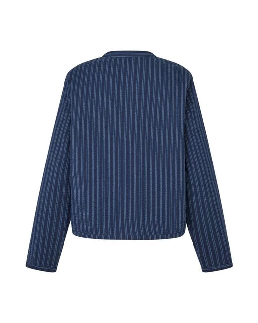 Lolly's Laundry Jassen ,Blauw ,Katoen Gestreepte Katoenen Jas Voor Vrouwen in het Blue