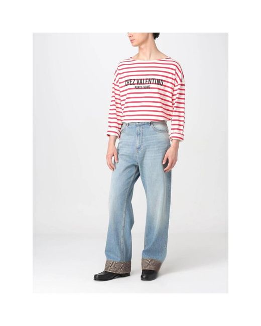 Valentino Blue Straight Jeans for men