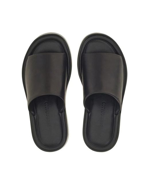 Ferragamo Schoenen ,Zwart ,Zwarte Leren Crossover Sandalen in het Black voor heren