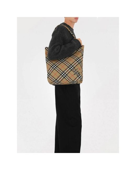 Burberry Equestrian Knight Check Tote Tasche in Metallic für Herren