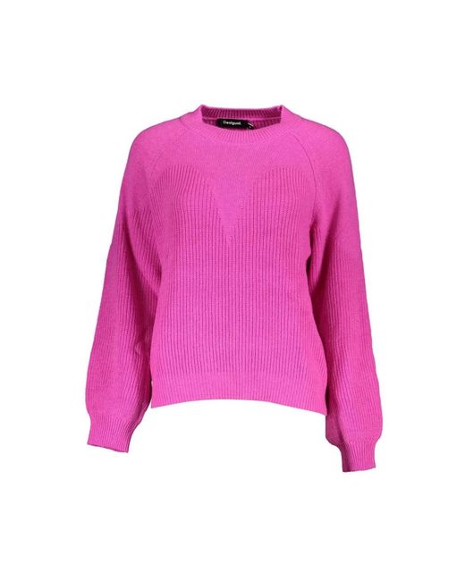 Desigual Purple Round-Neck Knitwear