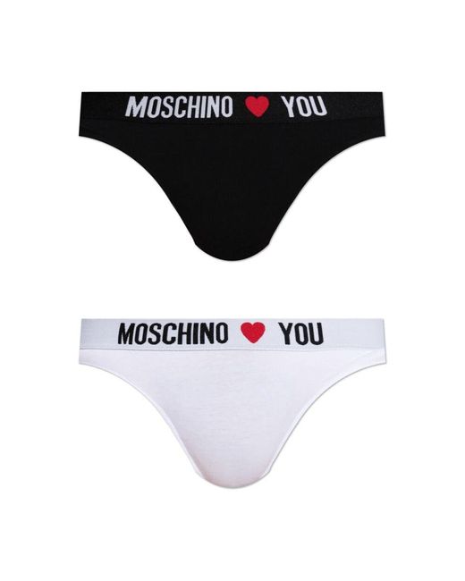 Moschino Black Logo String