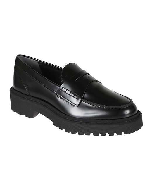 Hogan Black Schwarze ledersneaker mit memory-schaum
