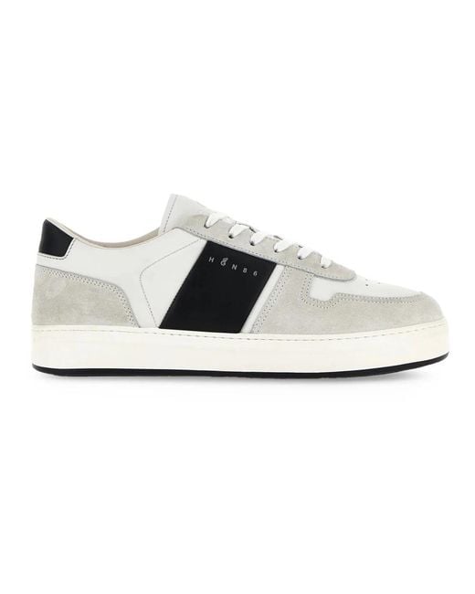 Hogan White Leather Sneakers With Logo for men