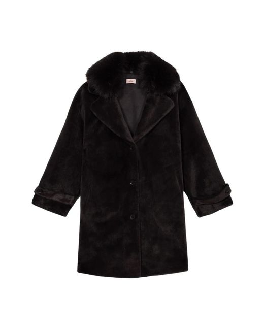 Single-Breasted Coats Oltre de color Black