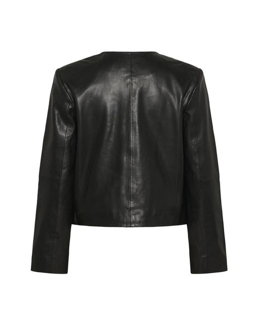 Leather Jackets Inwear de color Black
