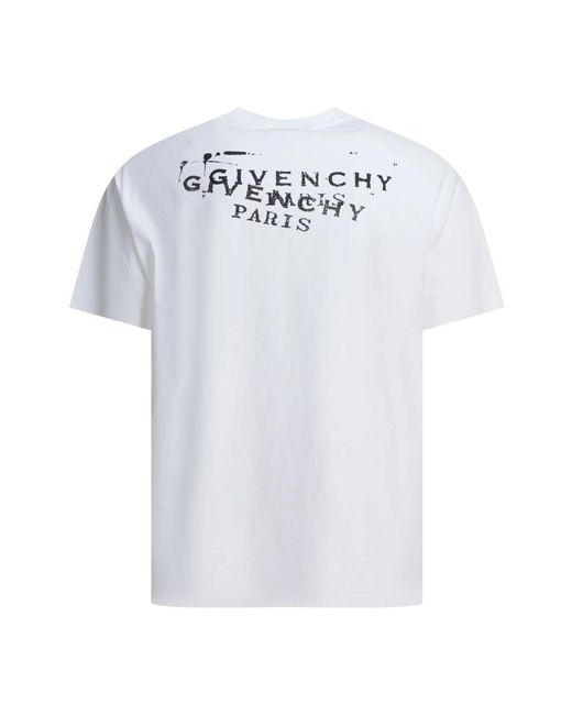 Givenchy Tops ,Wit ,Katoen Katoenen T-Shirt Met Stempelprint in het White voor heren