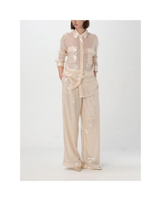 HUGO Natural Schwarzes Pailletten-Transparentes Hemd